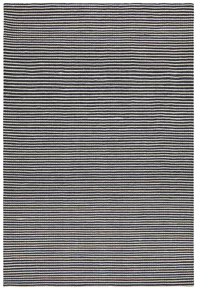 Studio Oskar Felted Wool Striped Rug Black White - Click Rugs