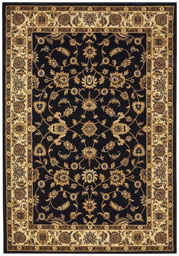 Sydney Collection Classic Rug Blue with Ivory Border - Click Rugs