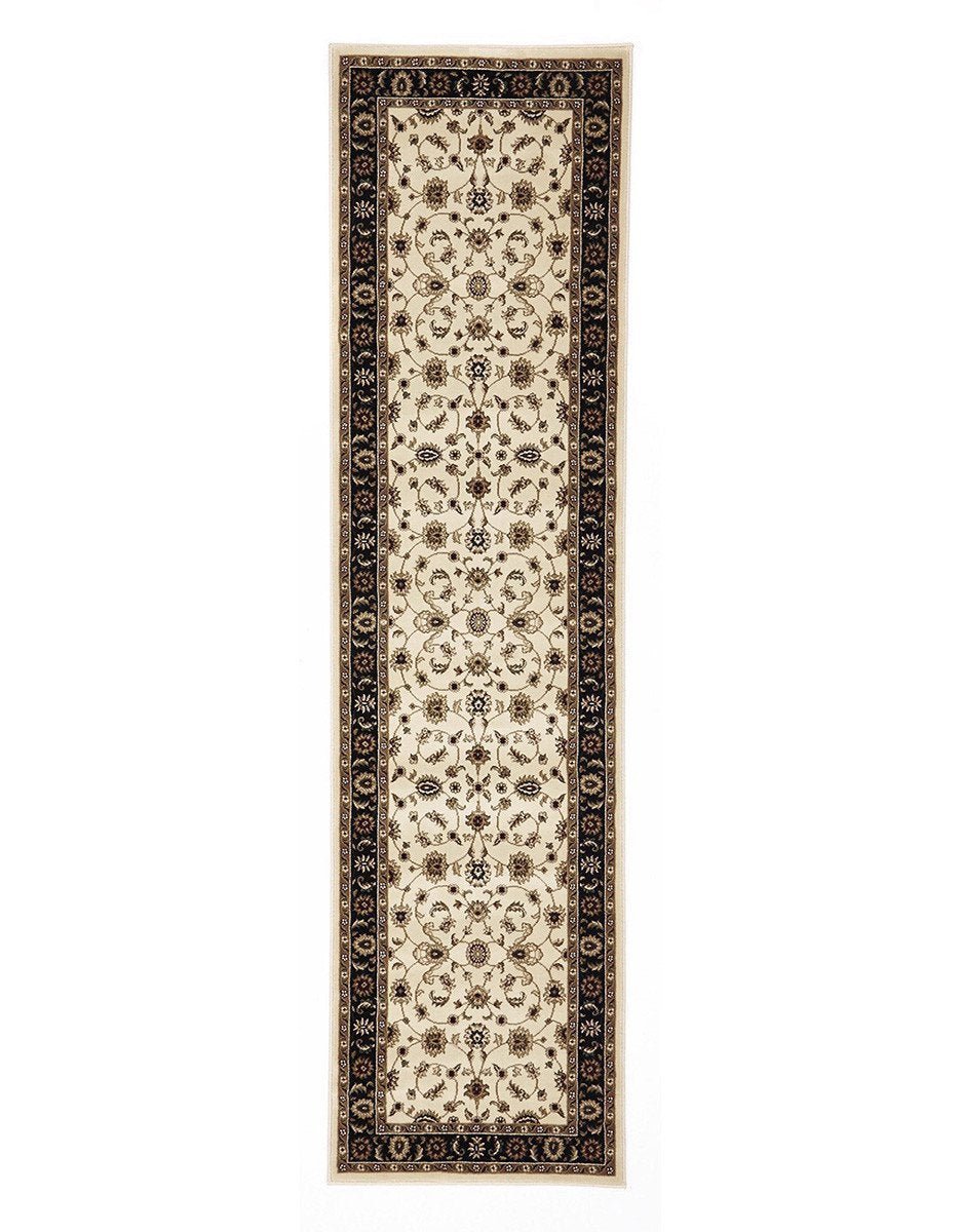 Sydney Collection Classic Rug Ivory with Black Border - Click Rugs