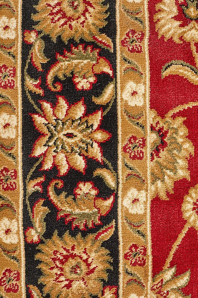Sydney Collection Classic Rug Red with Black Border - Click Rugs