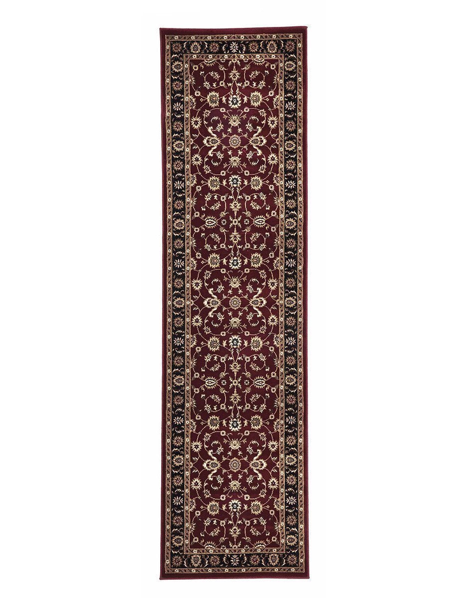 Sydney Collection Classic Rug Red with Black Border - Click Rugs