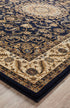 Sydney Collection Medallion Rug Blue with Ivory Border - Click Rugs