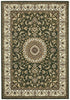 Sydney Collection Medallion Rug Green with Ivory Border - Click Rugs