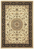 Sydney Collection Medallion Rug Ivory with Black Border - Click Rugs
