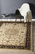 Sydney Collection Medallion Rug Ivory with Black Border - Click Rugs