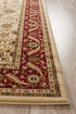 Sydney Collection Medallion Rug Ivory with Red Border - Click Rugs