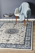 Sydney Collection Medallion Rug White with White Border - Click Rugs